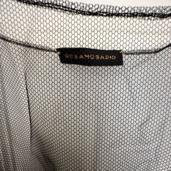 Rosamosario Black Marabou and Tulle Sheer Top Lingerie as Outerwear - Picture 5 of 9